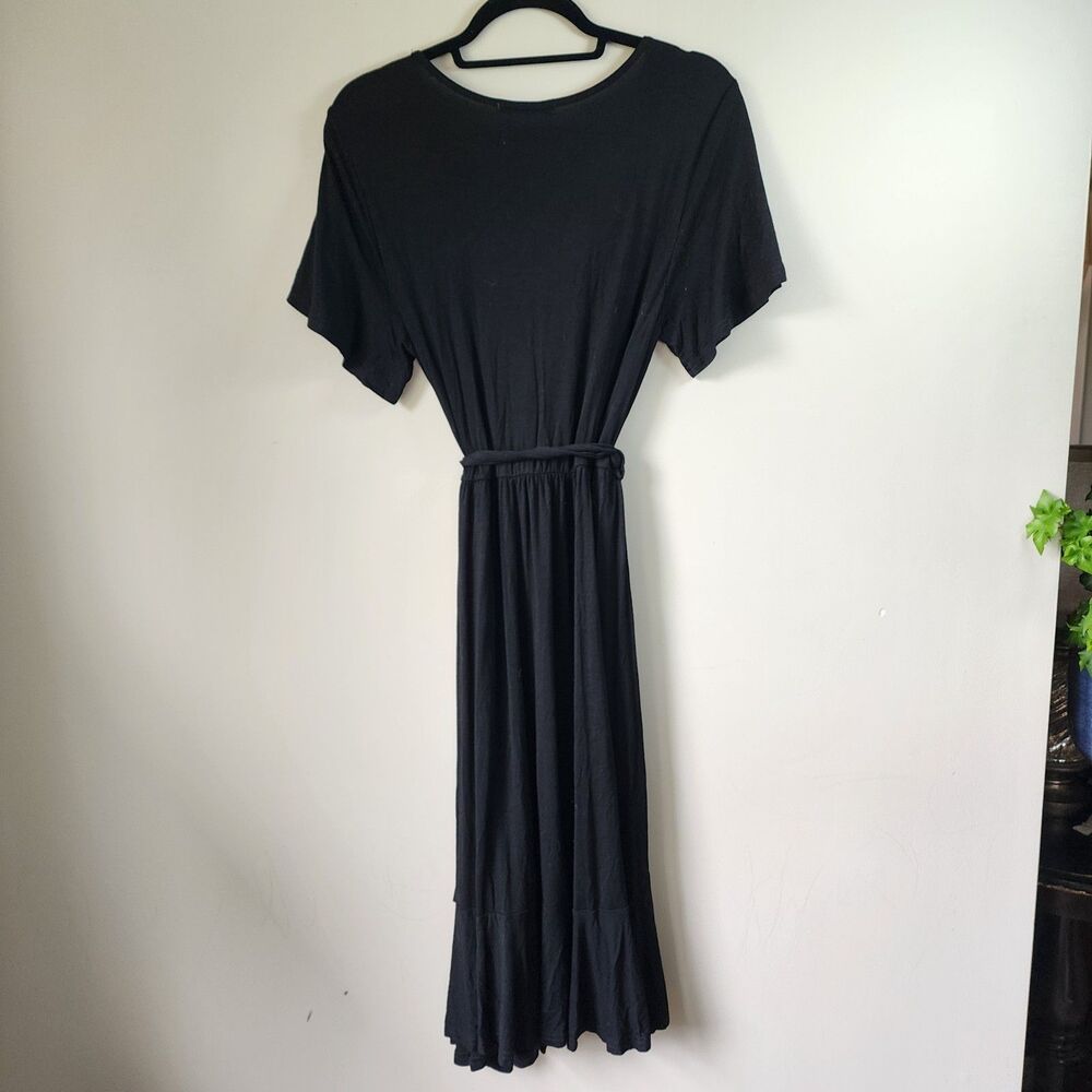 Levaca (L) Black Casual Women's Belted Midi - Picture 2 of 4
